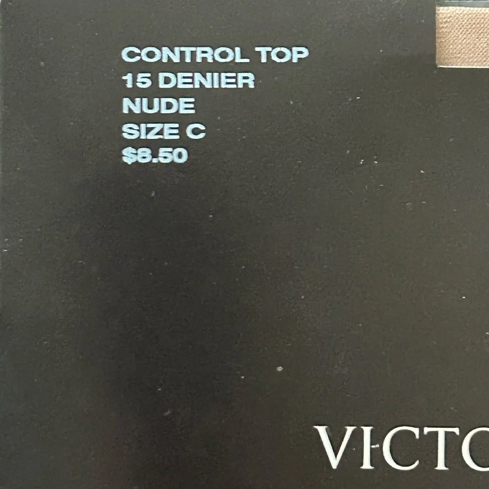 NEW Victoria's Secret Body by Victoria Pantyhose Sz C Nude Control Top Stretch
